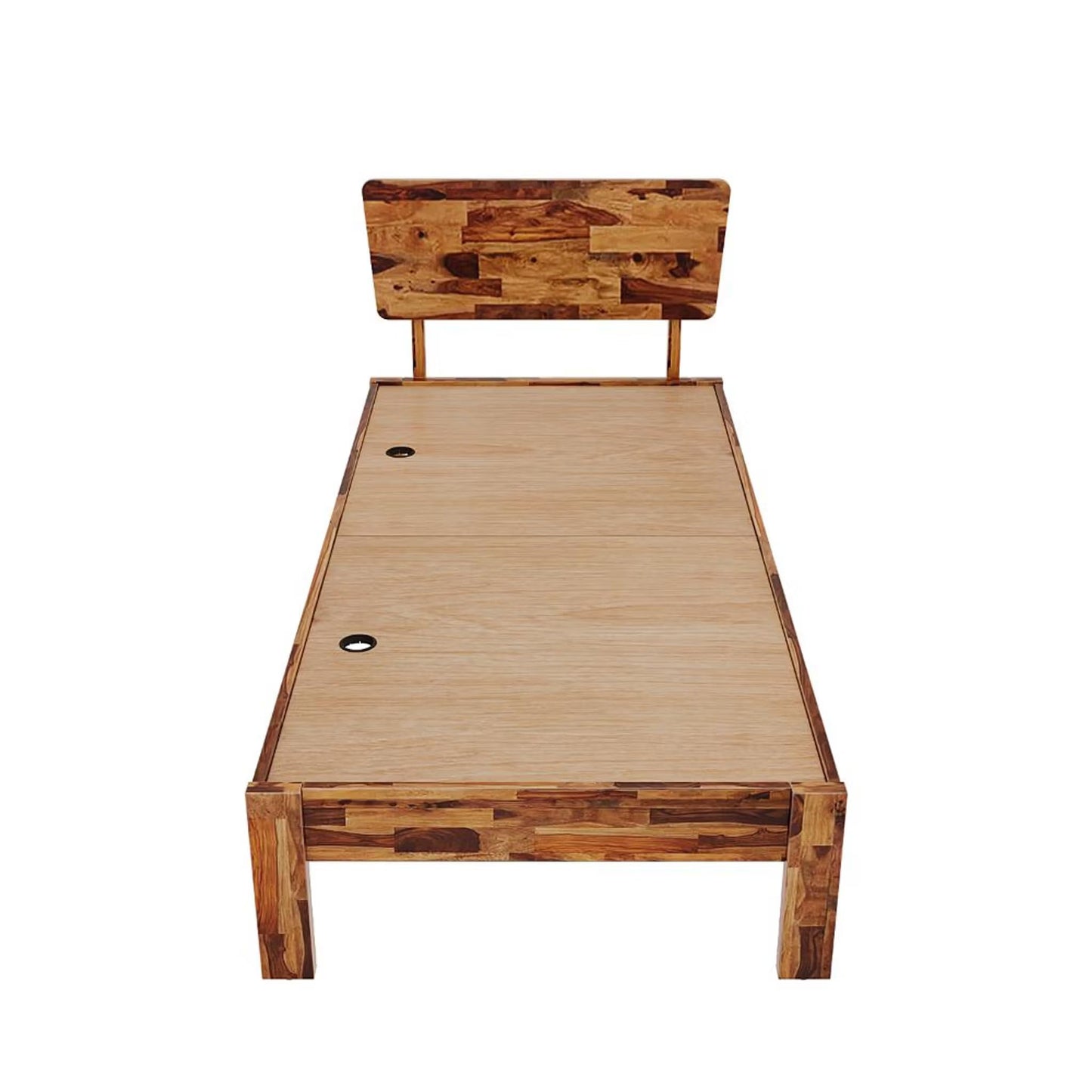 Rukmaajee Solid Sheesham Wood Single Bed for Your Home Designer Single