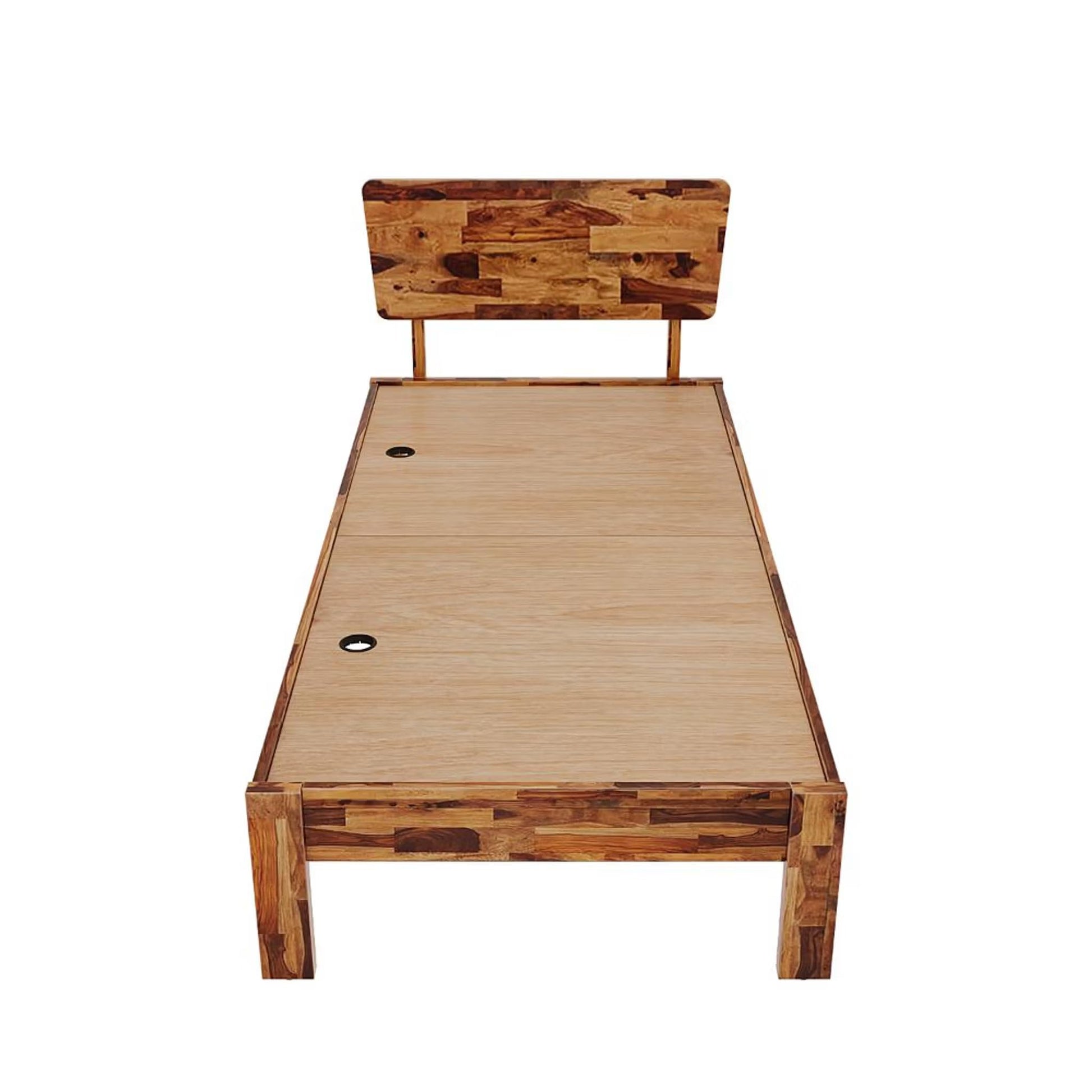 Rukmaajee Solid Sheesham Wood Single Bed for Your Home Designer Single