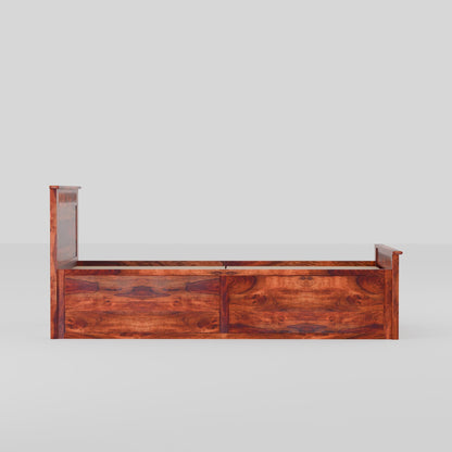 Rukmaajee Solid Sheesham Wood Box Storage Bed for Your Home Sheesham