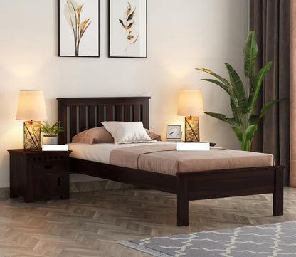 Rukmaajeee Solid Sheesham Wood Single Bed Without Storage | Wooden Cot