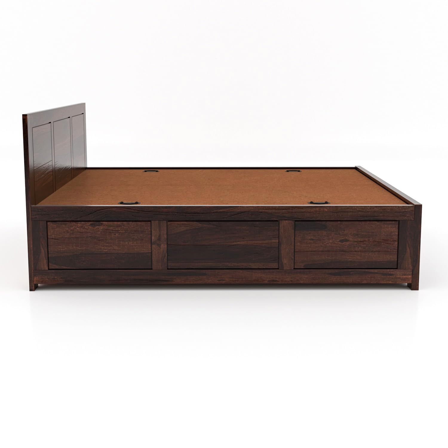 Rukmaajee Solid Sheesham Wood Queen Size Bed with Box Storage for