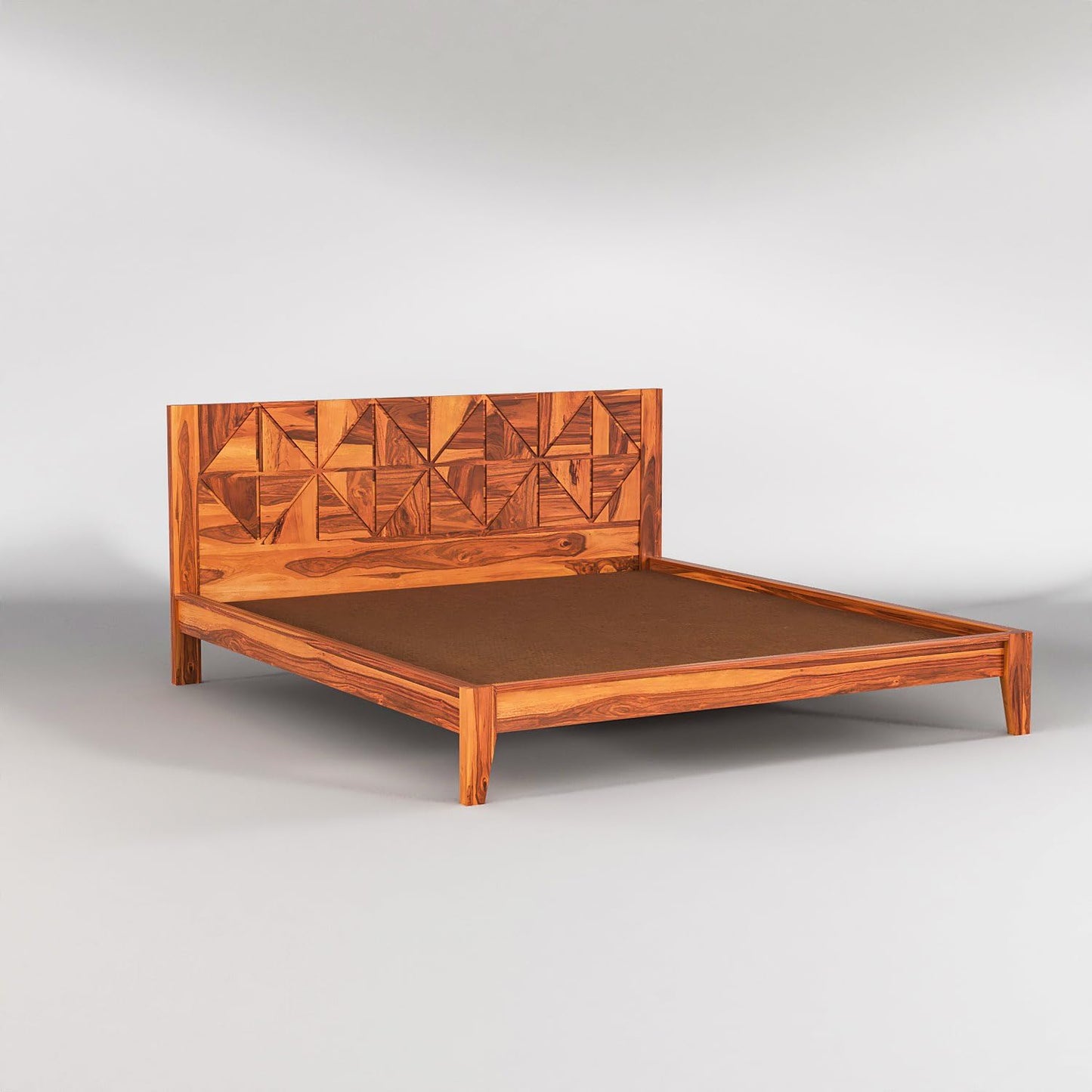 Rukmaajee Wooden King Size Bed - Solid Sheesham Wood Double Cot