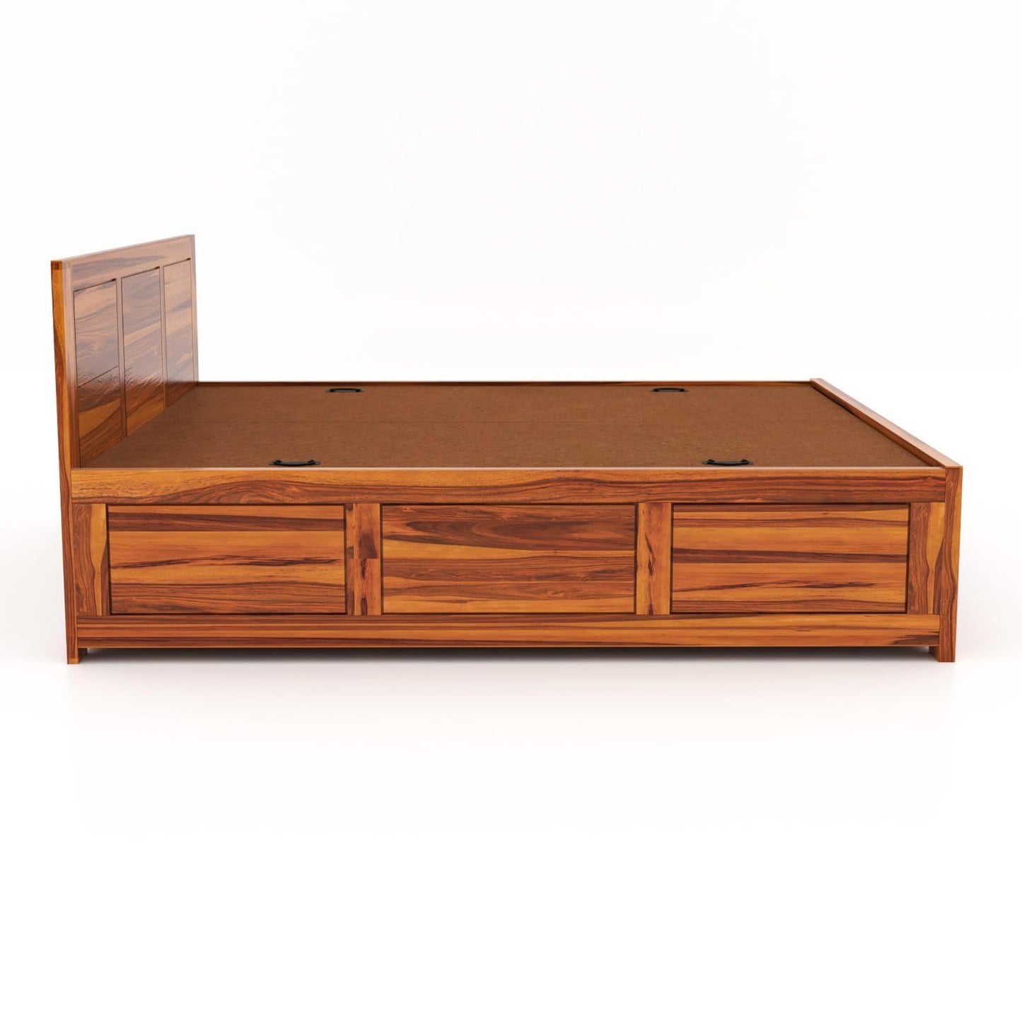 Rukmaajee Solid Sheesham Wood Queen Size Bed with Box Storage for