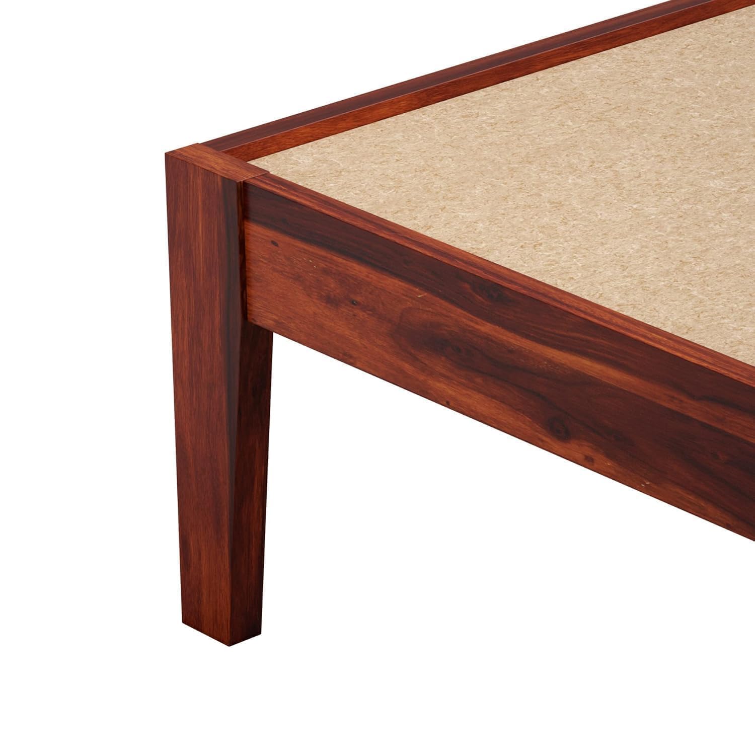 Rukmaajeee Sheesham Wood Single Bed Without Storage | Solid Wood Cot