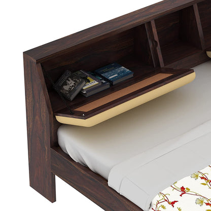 Rukmaajee Sheesham Wood Queen Size Double Bed Without Storage Wooden