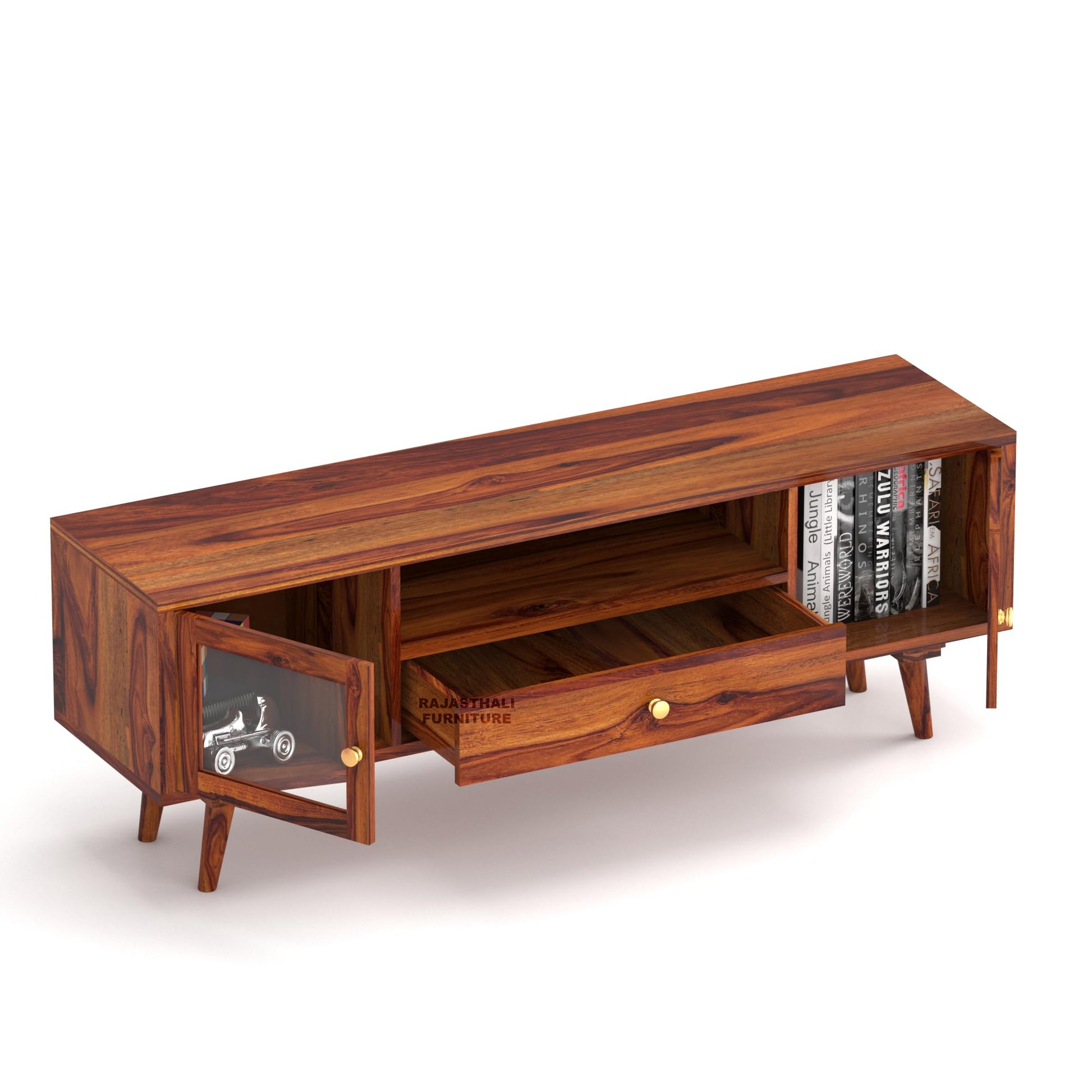Rukmaajee Sheesham Wood TV Unit for Living Room | TV Table Wooden