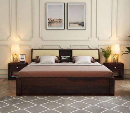 Rukmaajeee Solid Sheesham Wood Wooden Queen Size Bed Without Storage