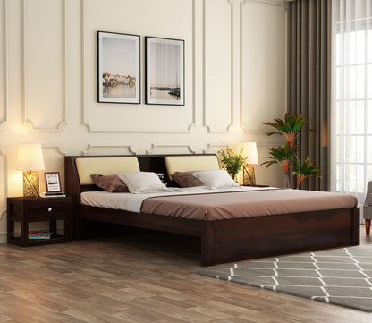 Rukmaajeee Solid Sheesham Wood Bedroom Furniture Niwar Design Double