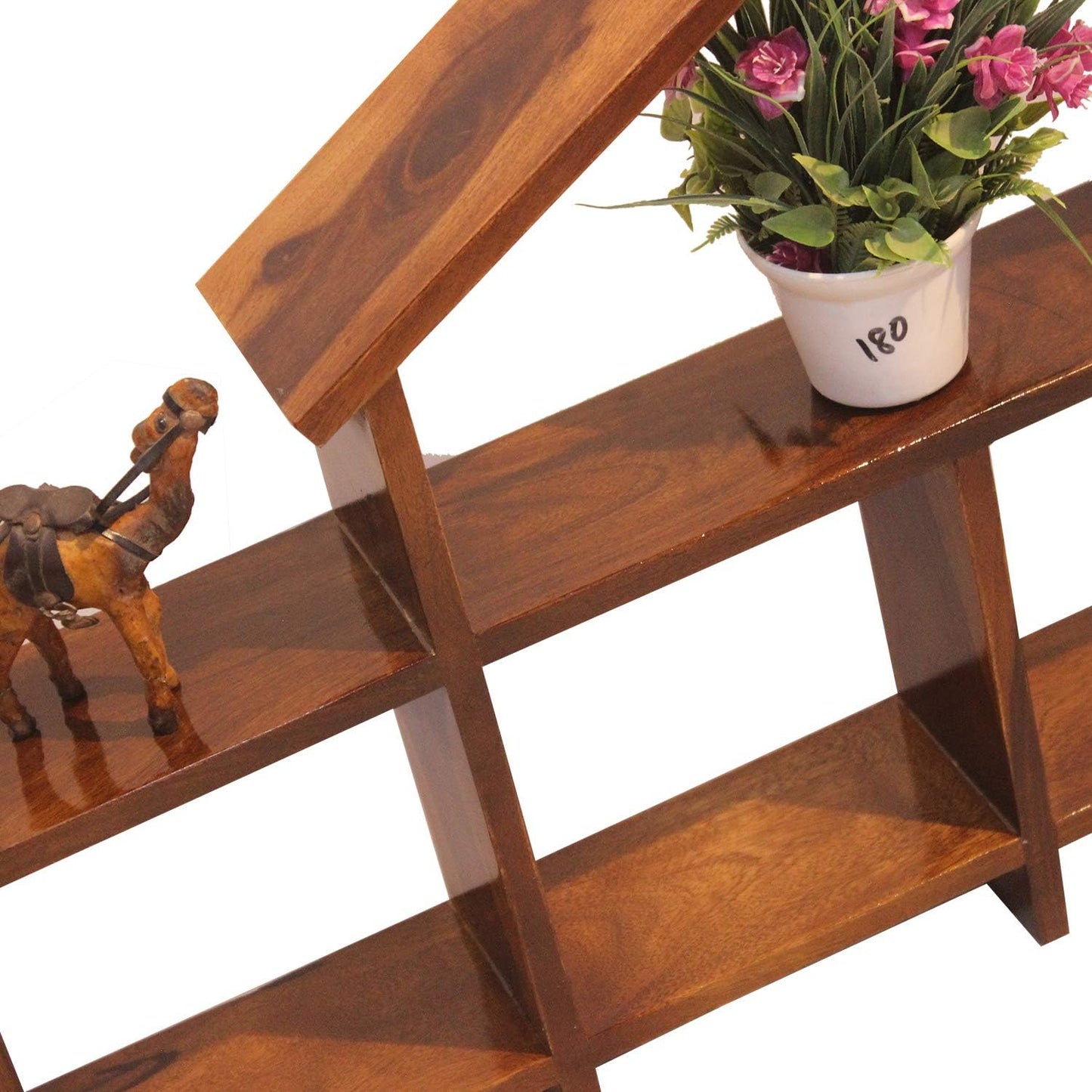 Rukmaajee Furniture Simpla Wall Shelf in Natural Solid Wood for