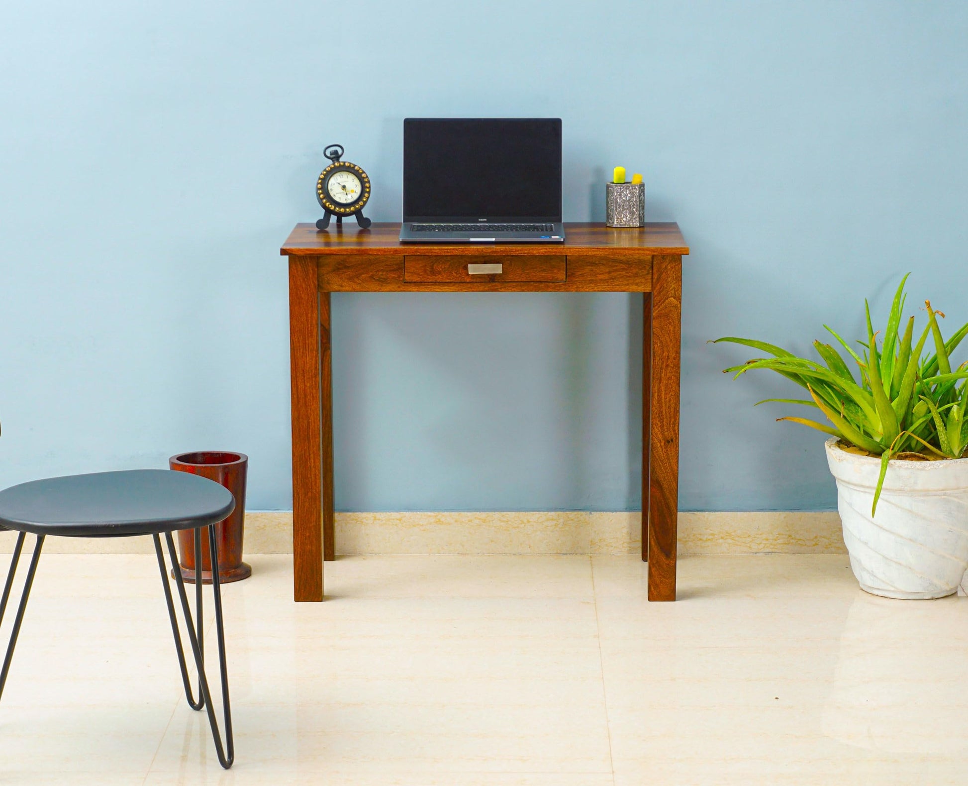 Rukmaajeee Sheesham Wood One Drawer Study Table | Wooden Laptop &