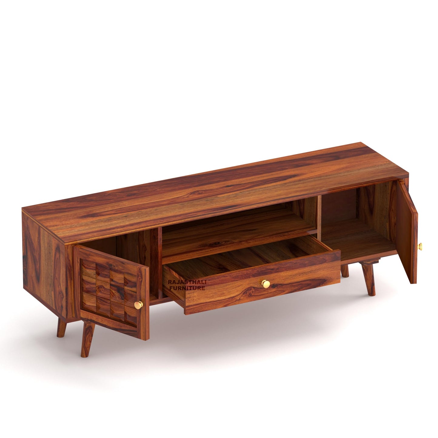 Rukmaajee Sheesham Wood TV Unit for Living Room | TV Table Wooden