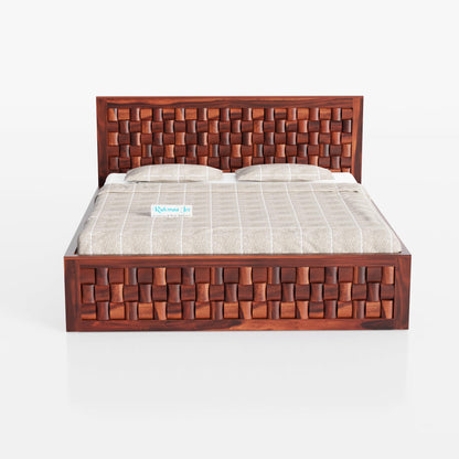 Rukmaajee King Size Bed in Solid Sheesham Wood | Art Honey Premium