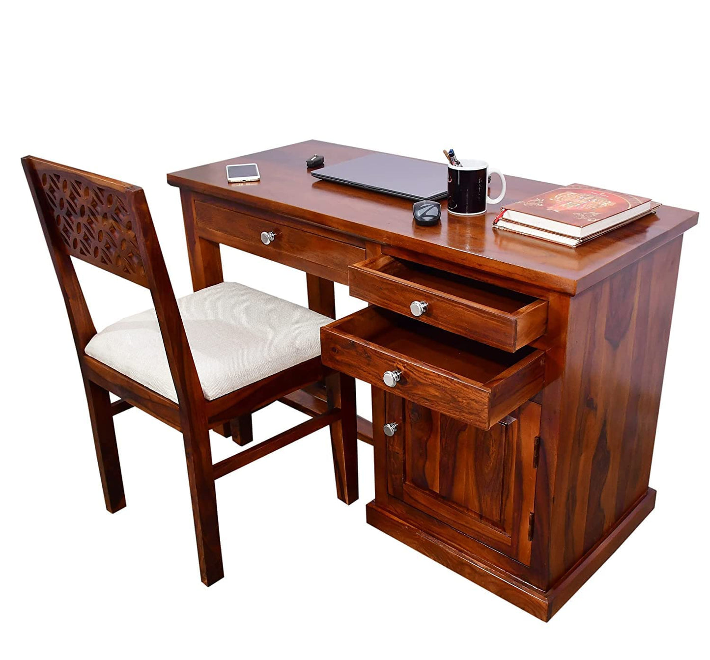 Rukmaajee Solid Sheesham Wood Study Table | Laptop, Computer & Writing