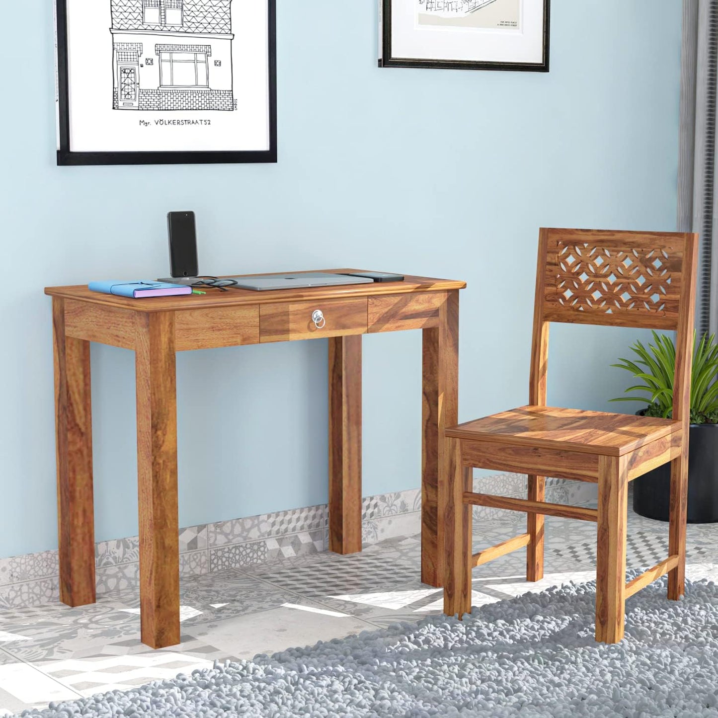Rukmaajeee Solid Sheesham Wood Study Table | Laptop, Computer &