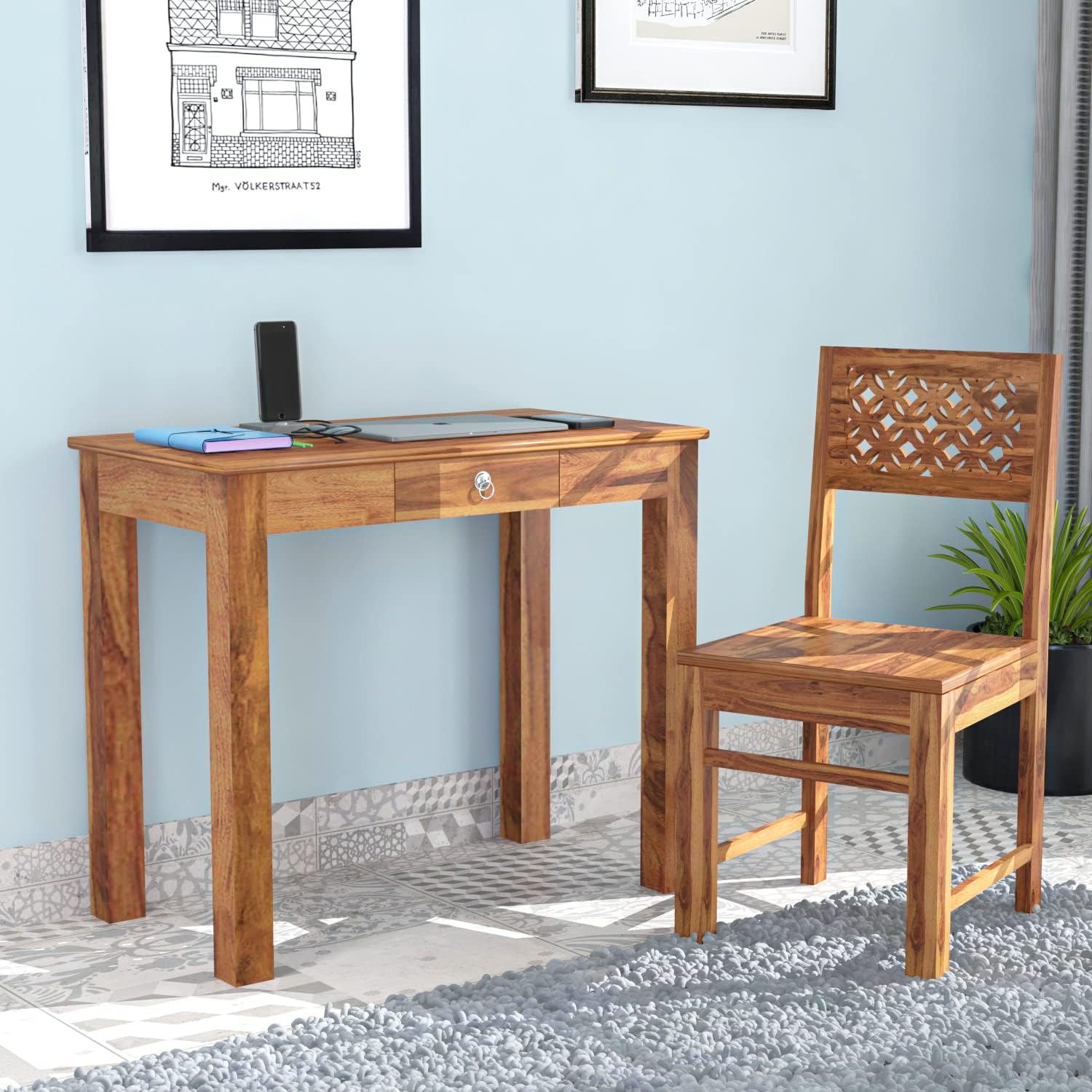 Rukmaajeee Solid Sheesham Wood Study Table | Laptop, Computer &