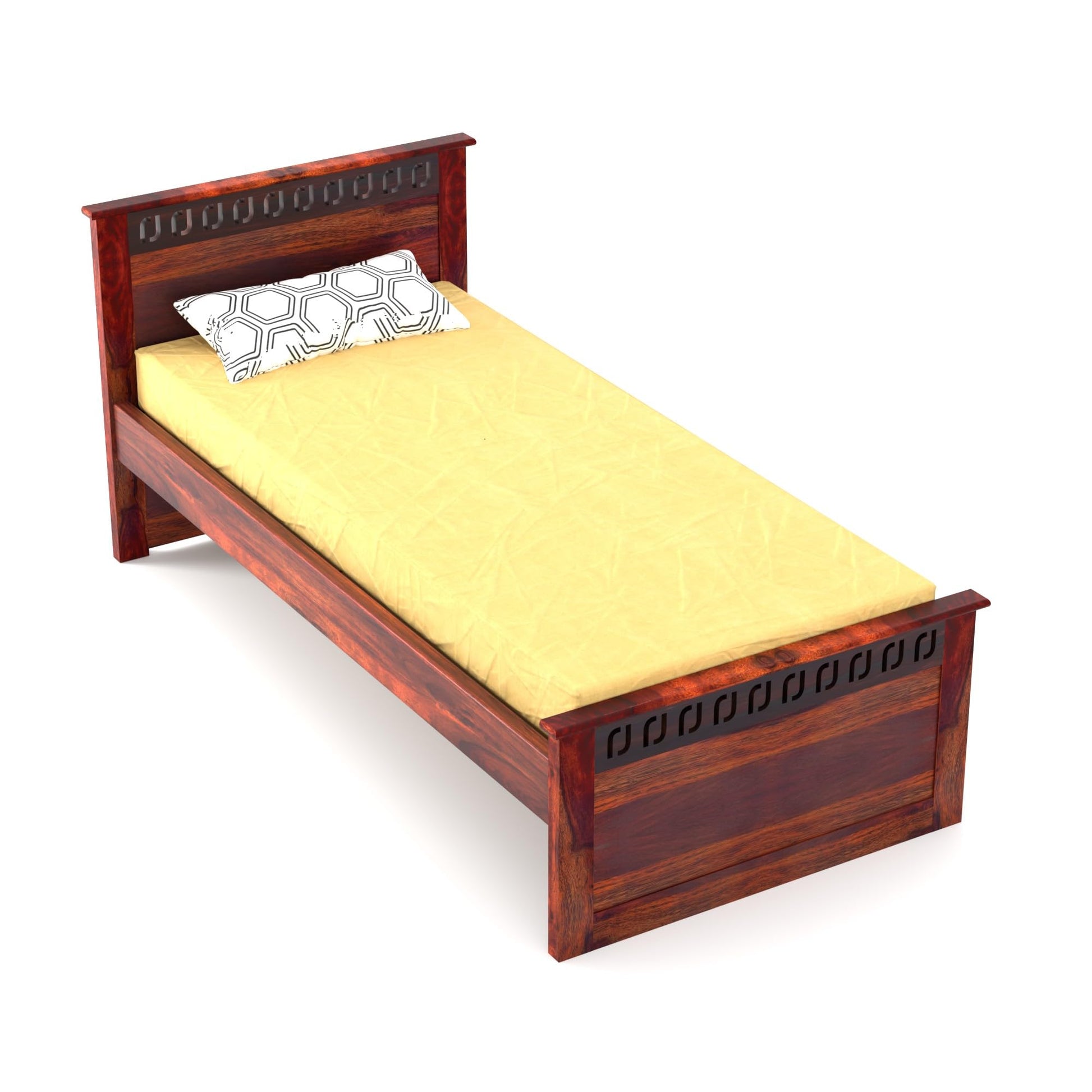 Rukmaajee Solid Sheesham Wood Single Bed for Your Home Luxury Single