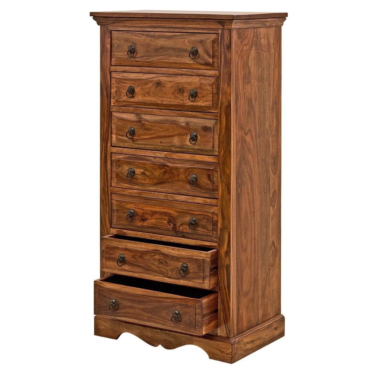Rukmaajee Furniture Solid Sheesham Wood Chest of Drawers for Bedroom