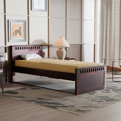 Rukmaajee Solid Sheesham Wood Single Bed for Your Home Sheesham Wood