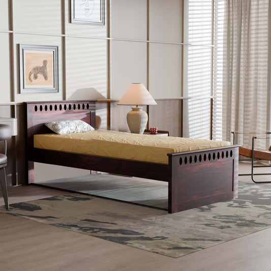 Rukmaajee Solid Sheesham Wood Single Bed for Your Home Sheesham Wood