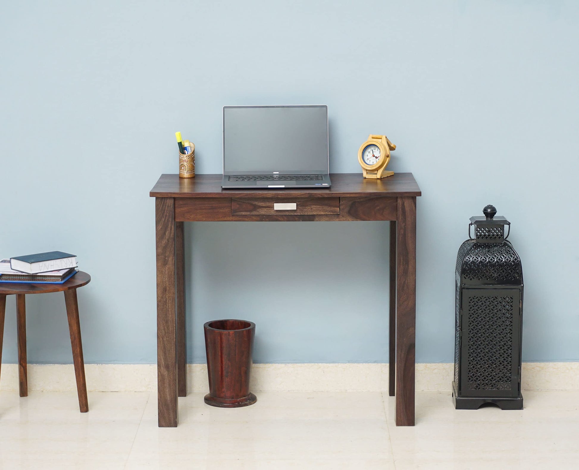 Rukmaajeee Sheesham Wood One Drawer Study Table | Wooden Laptop &
