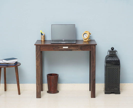 Rukmaajeee Sheesham Wood One Drawer Study Table | Wooden Laptop &