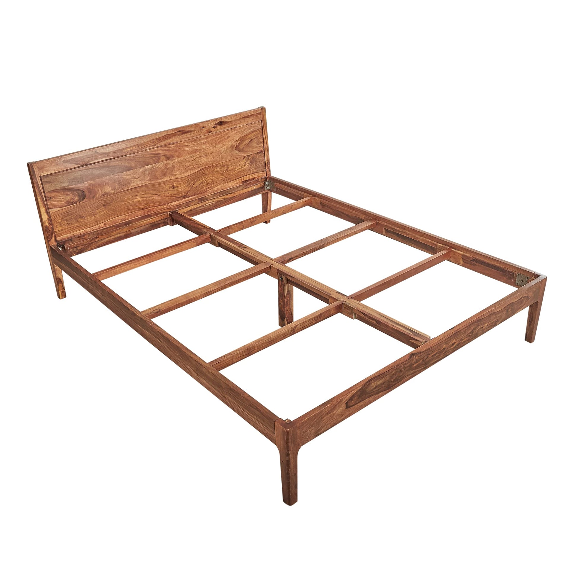 Rukmaajeee Solid Sheesham Wood King Size Bed Without Storage | Wooden