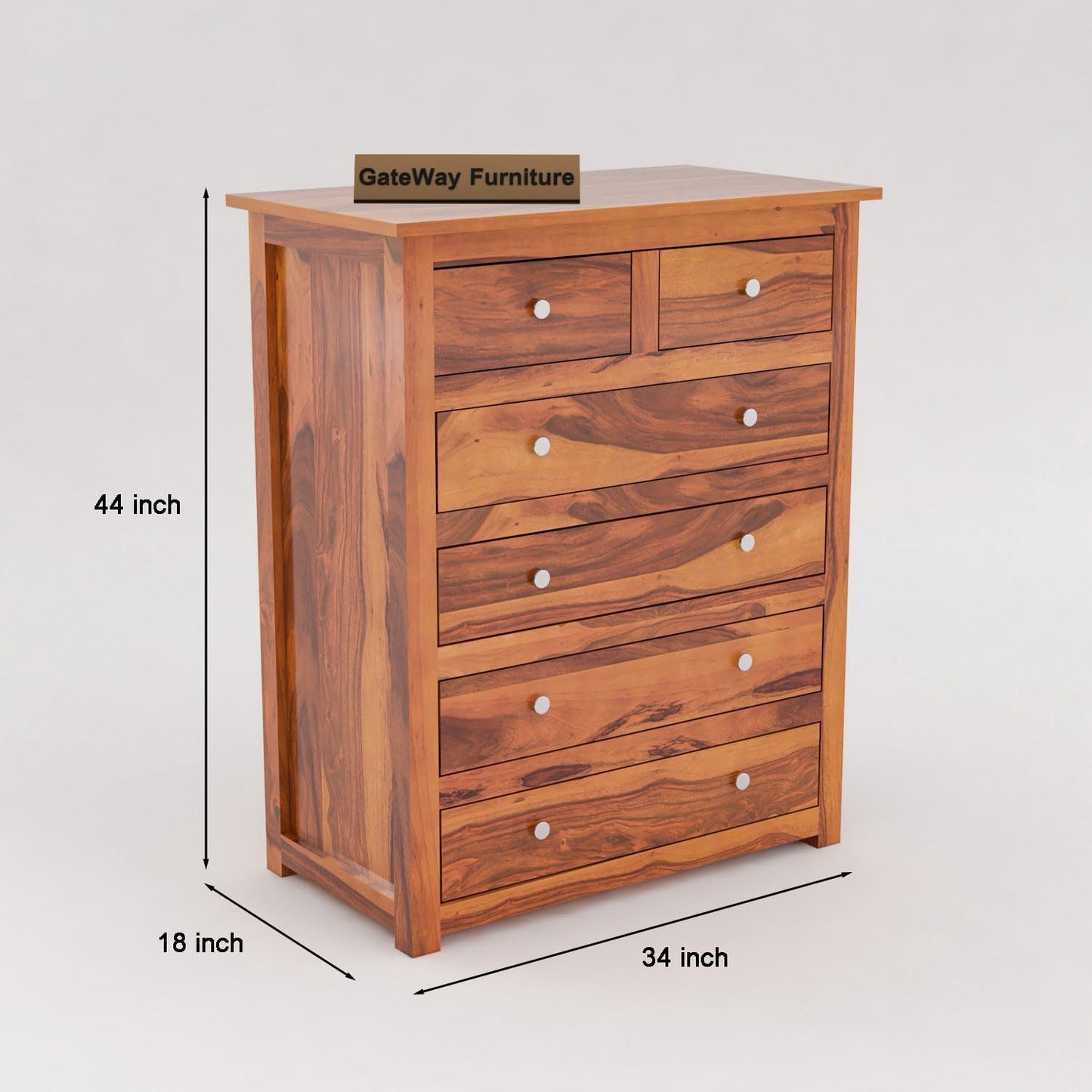 Rukmaajee Furniture Solid Sheesham Wood Wooden Chest of Drawers with 6