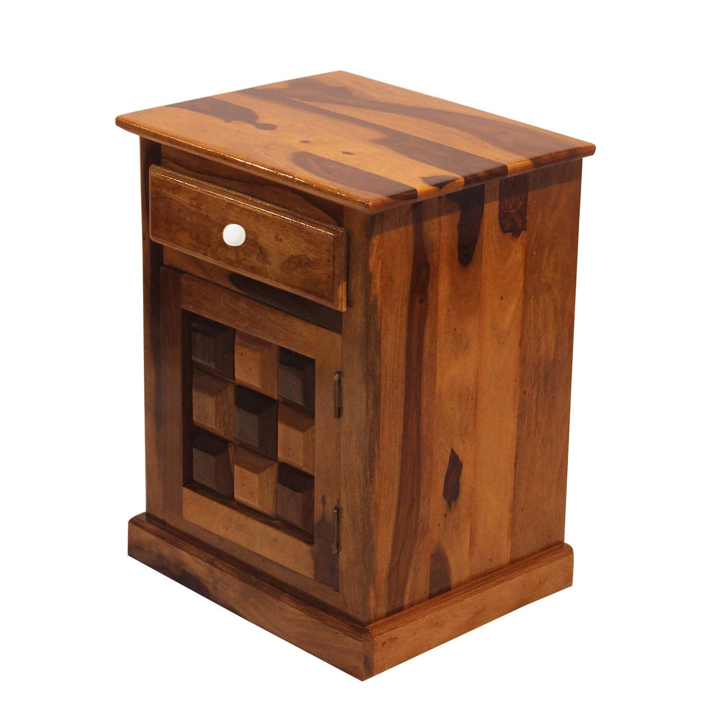 Rukmaajee Furniture Slaughter Style Bed Side Table with Solid Wood