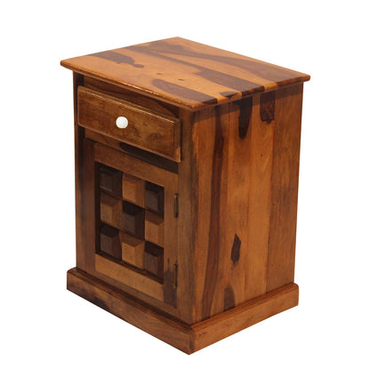 Rukmaajee Furniture Slaughter Style Bed Side Table with Solid Wood