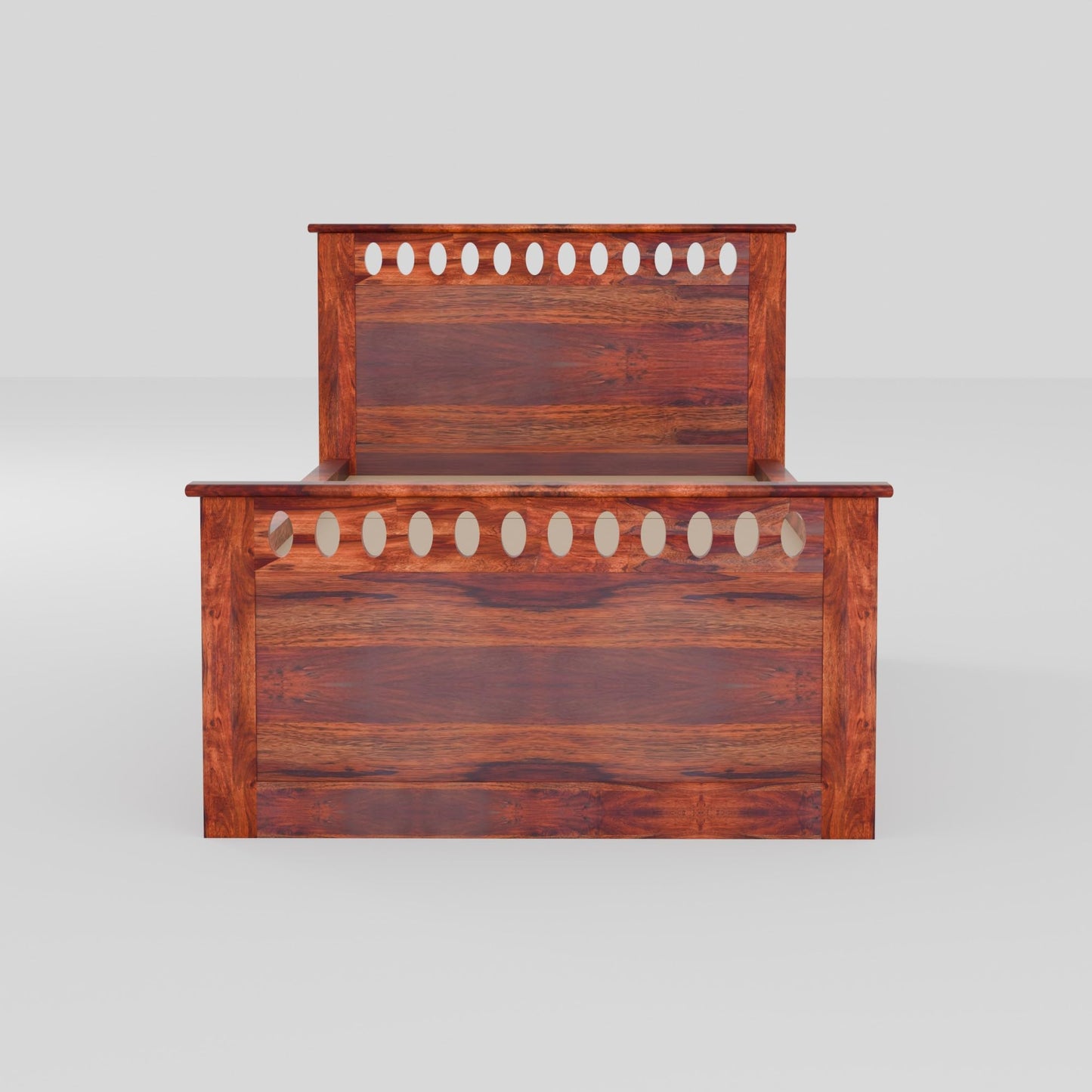Rukmaajee Solid Sheesham Wood Box Storage Bed for Your Home Sheesham
