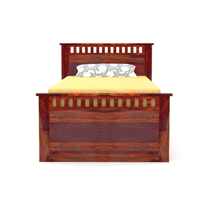 Rukmaajee Solid Sheesham Wood Single Bed for Your Home Traditional