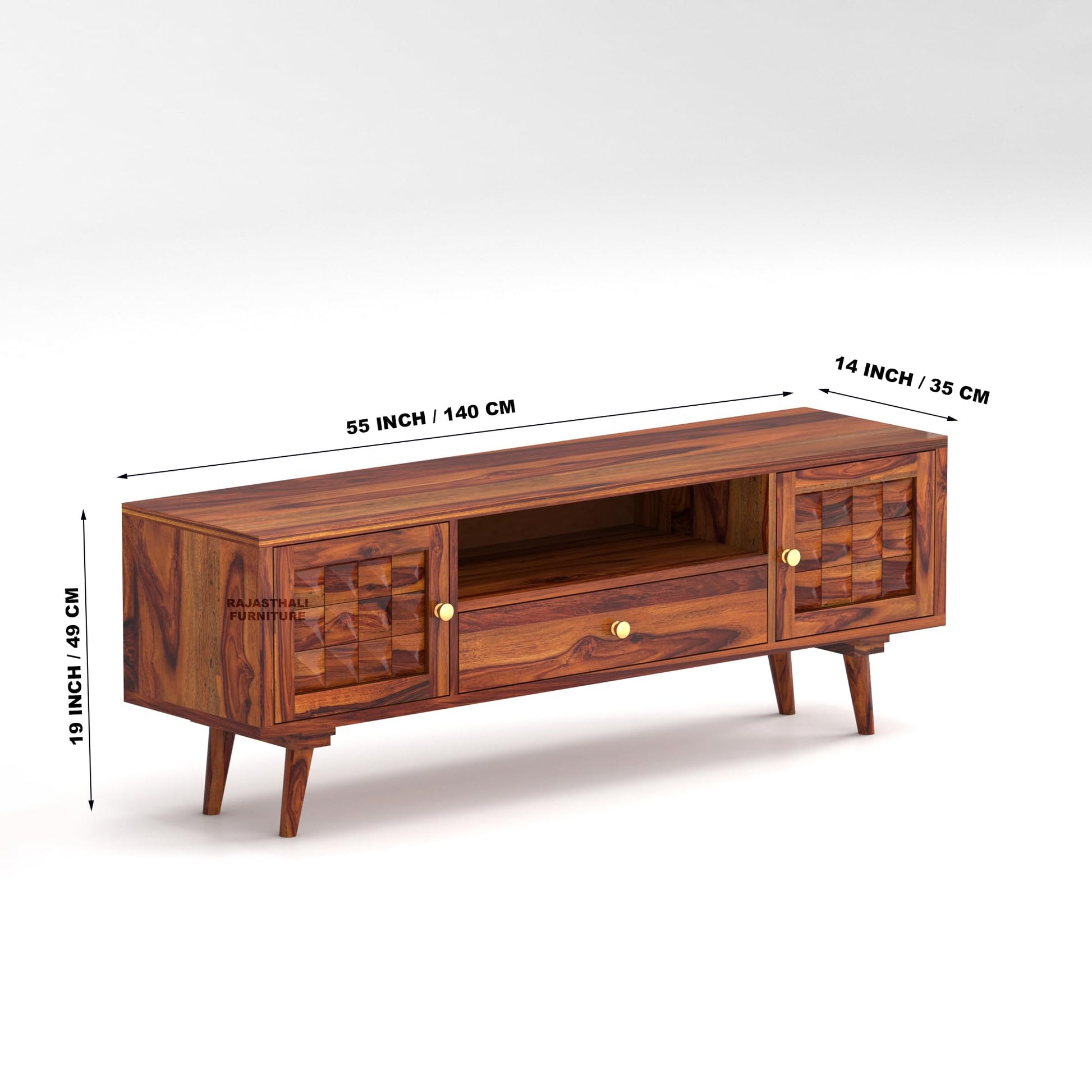 Rukmaajee Sheesham Wood TV Unit for Living Room | TV Table Wooden