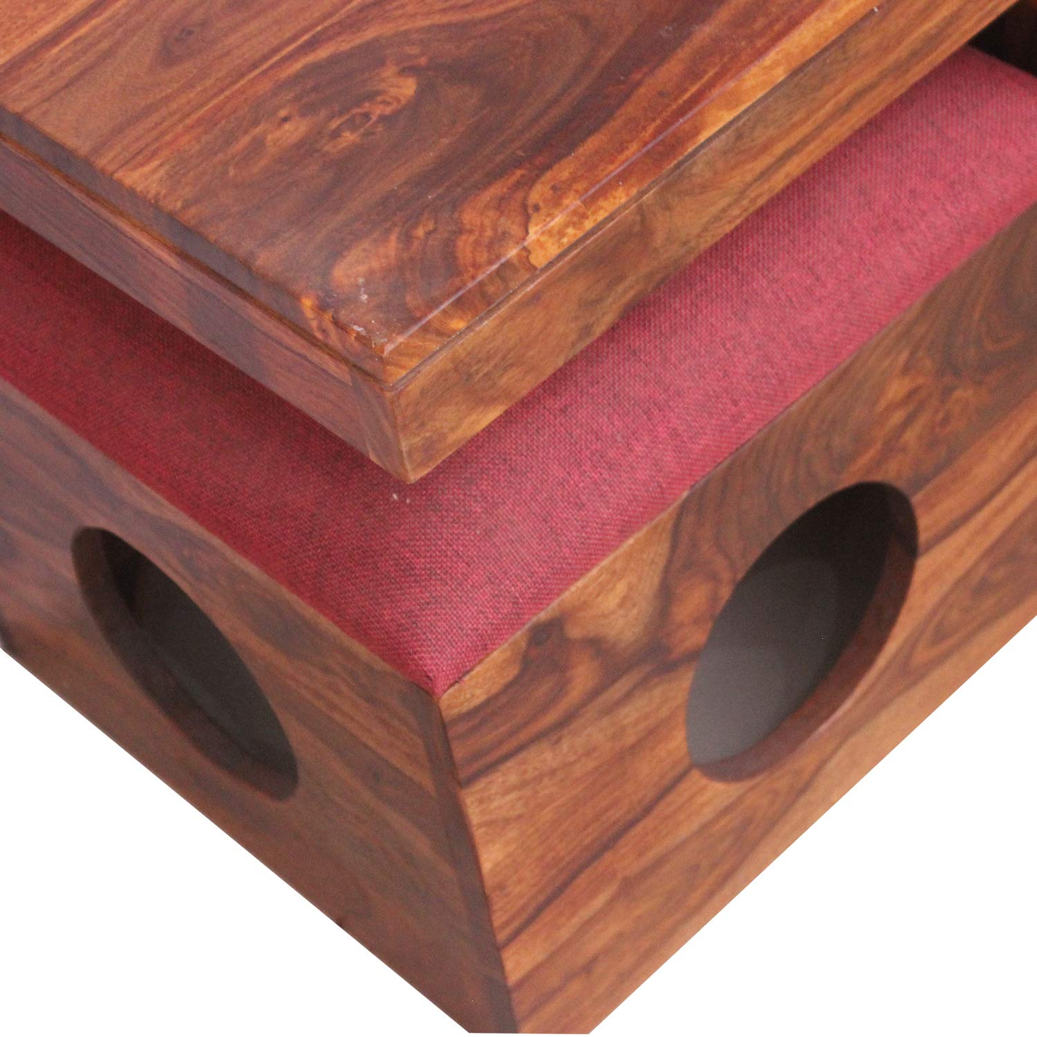Rukmaajee Furniture Four Stool & Table Robotic Coffee Table in Natural