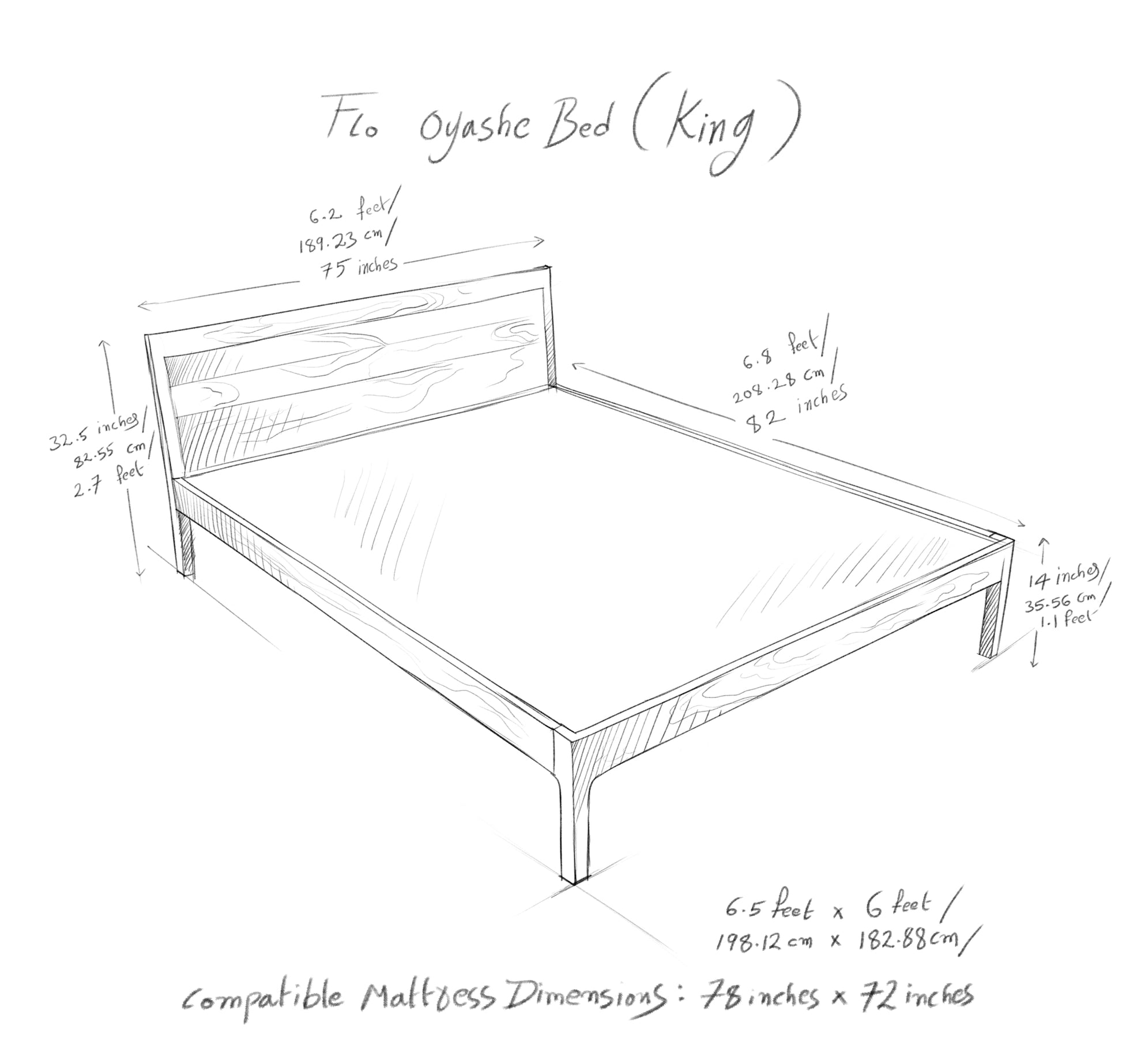 Rukmaajeee Solid Sheesham Wood King Size Bed Without Storage | Wooden