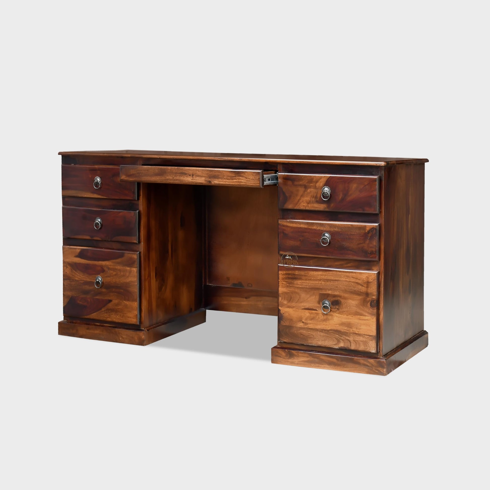 Rukmaajeee Sheesham Wood Large Student Study Table with 6 Drawers