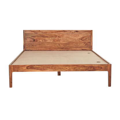 Rukmaajeee Solid Sheesham Wood King Size Bed Without Storage | Wooden