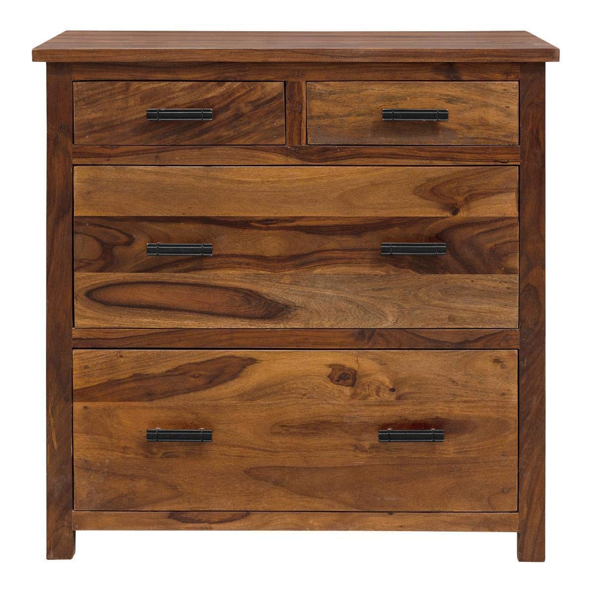 Rukmaajee Furniture Solid Sheesham Wood Chest of Drawers for Bedroom