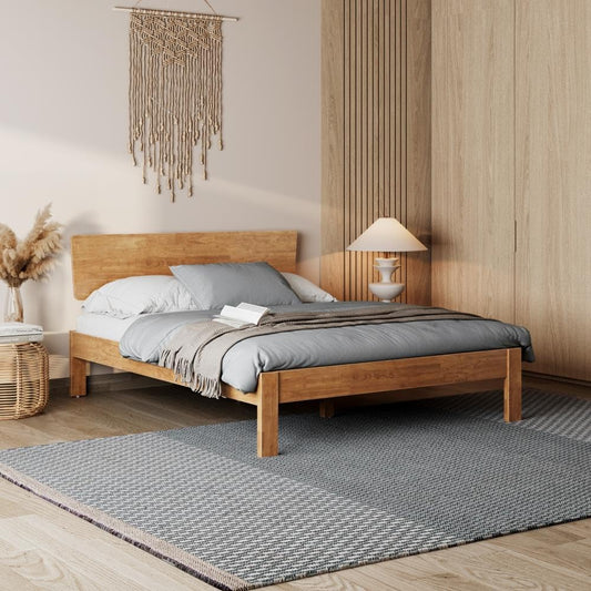 Rukmaajee Bed | Queen (78 X 60) Solid Wood Bed Without Storage, 3 Year