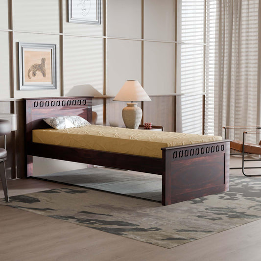 Rukmaajee Solid Sheesham Wood Single Bed for Your Home Minimalist