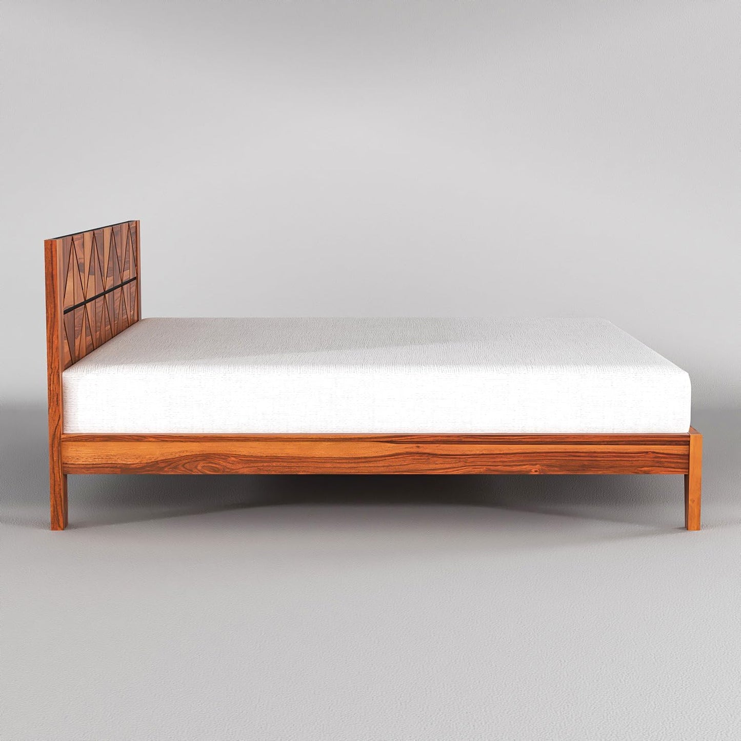 Rukmaajee Wooden King Size Bed - Solid Sheesham Wood Double Cot