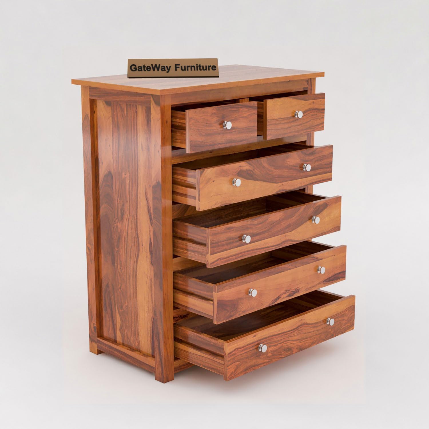 Rukmaajee Furniture Solid Sheesham Wood Wooden Chest of Drawers with 6