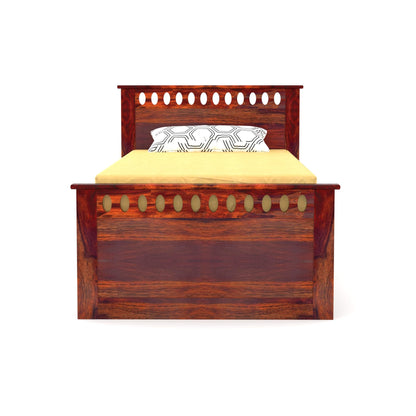Rukmaajee Solid Sheesham Wood Single Bed for Your Home Sheesham Wood