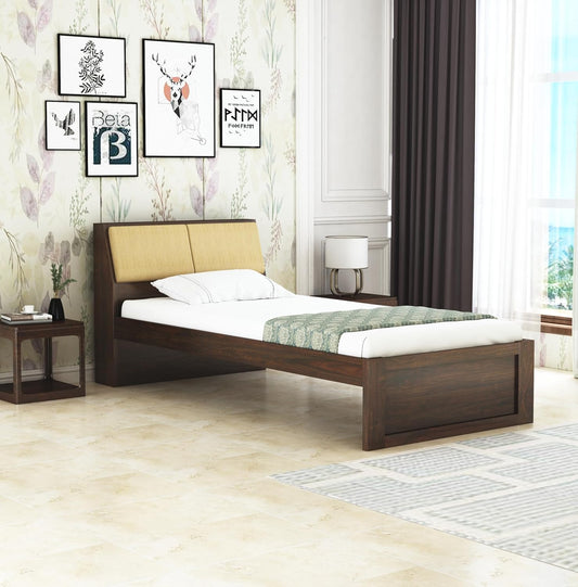 Rukmaajee Solid Sheesham Wood Single Bed Without Storage Wooden Single
