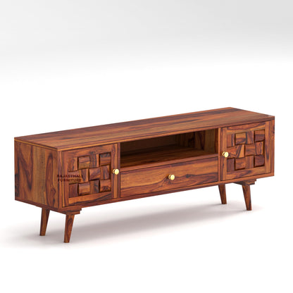 Rukmaajee Sheesham Wood TV Unit for Living Room | TV Table Wooden