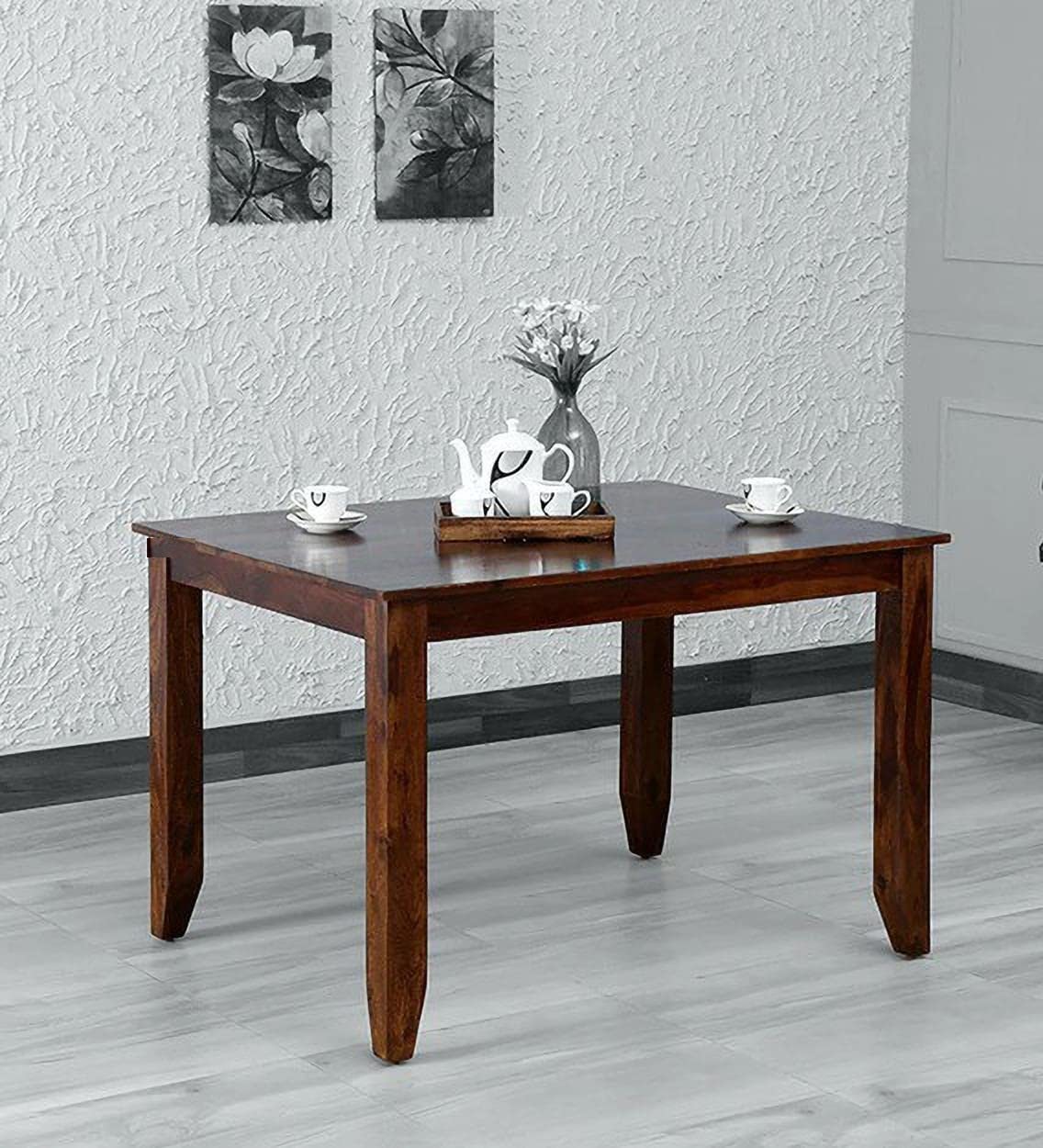 Rukmaajeee Sheesham Wood 4-Seater Dining Table | Solid Wood Dining
