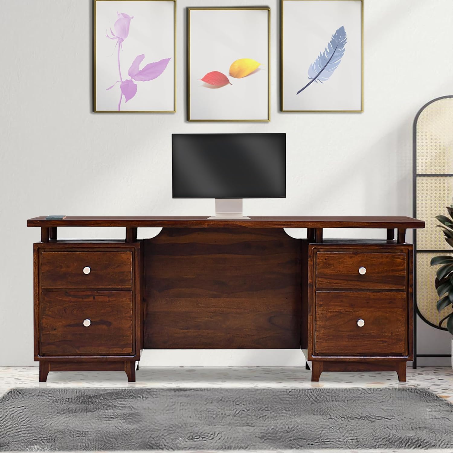 Rukmaajeee Solid Sheesham Wood Study Table | Laptop, Computer &