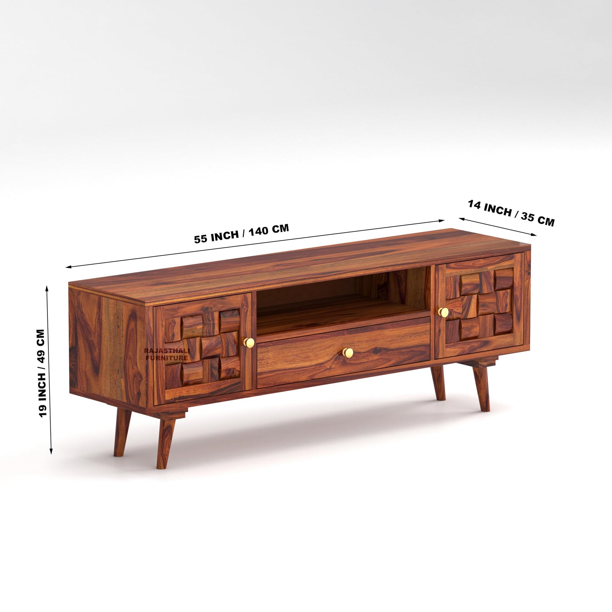 Rukmaajee Sheesham Wood TV Unit for Living Room | TV Table Wooden
