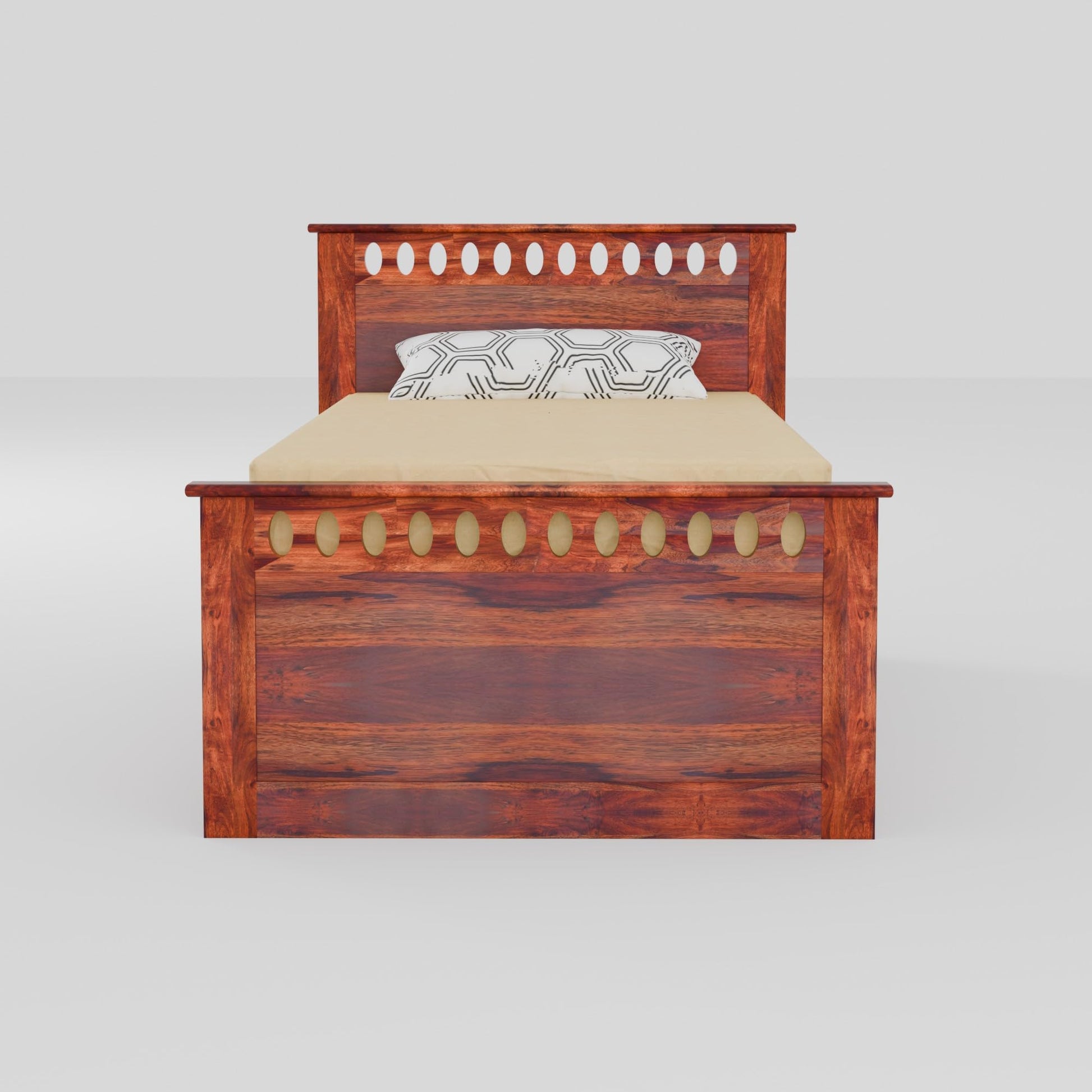 Rukmaajee Solid Sheesham Wood Single Bed for Your Home Sheesham Wood