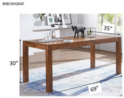 Rukmaajeee 6-Seater Rectangular Dining Table | Solid Sheesham Wood
