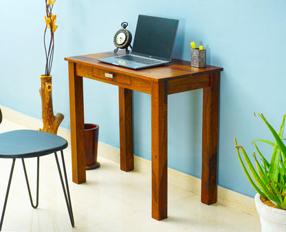 Rukmaajeee Sheesham Wood One Drawer Study Table | Wooden Laptop &